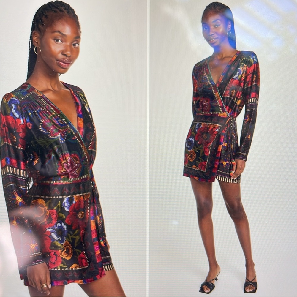 Farm Rio mini wrap dress size S